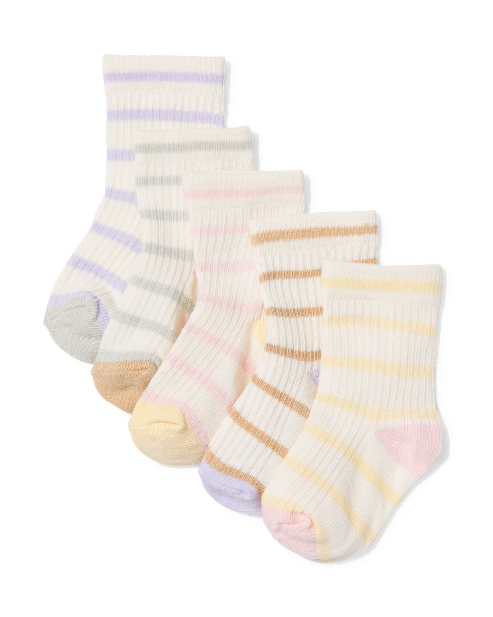 babysokken strepen - 5 paar multicolor multicolor - 4731190MULTICOLOUR - HEMA
