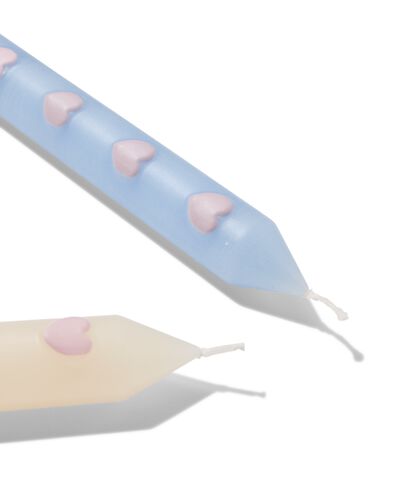 bougies longues c&oelig;urs - 3 pi&egrave;ces - 61104422 - HEMA