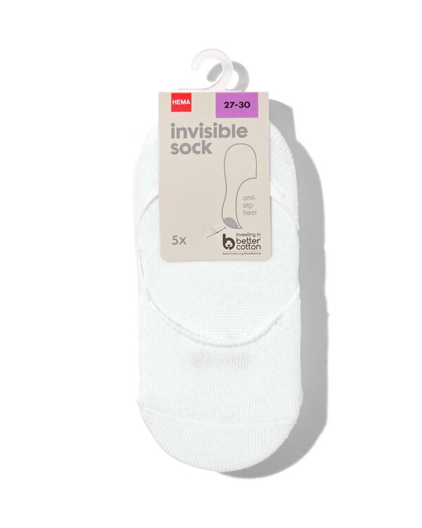 5er-Pack Kinder-Sneakersocken, mit Baumwolle weiß weiß - 1000030098 - HEMA