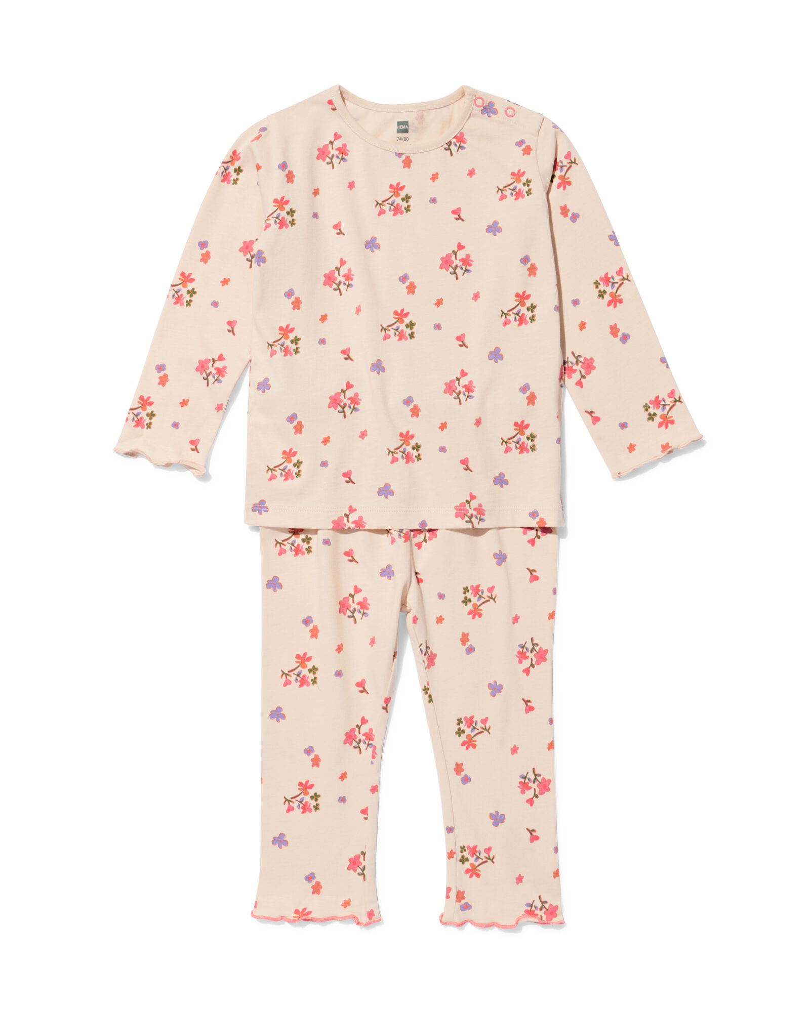 pyjama b&eacute;b&eacute; fleurs rose rose - 33308650PINK - HEMA