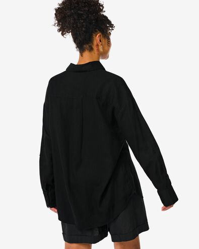 Damen-Bluse Lizzy, mit Leinen schwarz schwarz - 1000031362 - HEMA