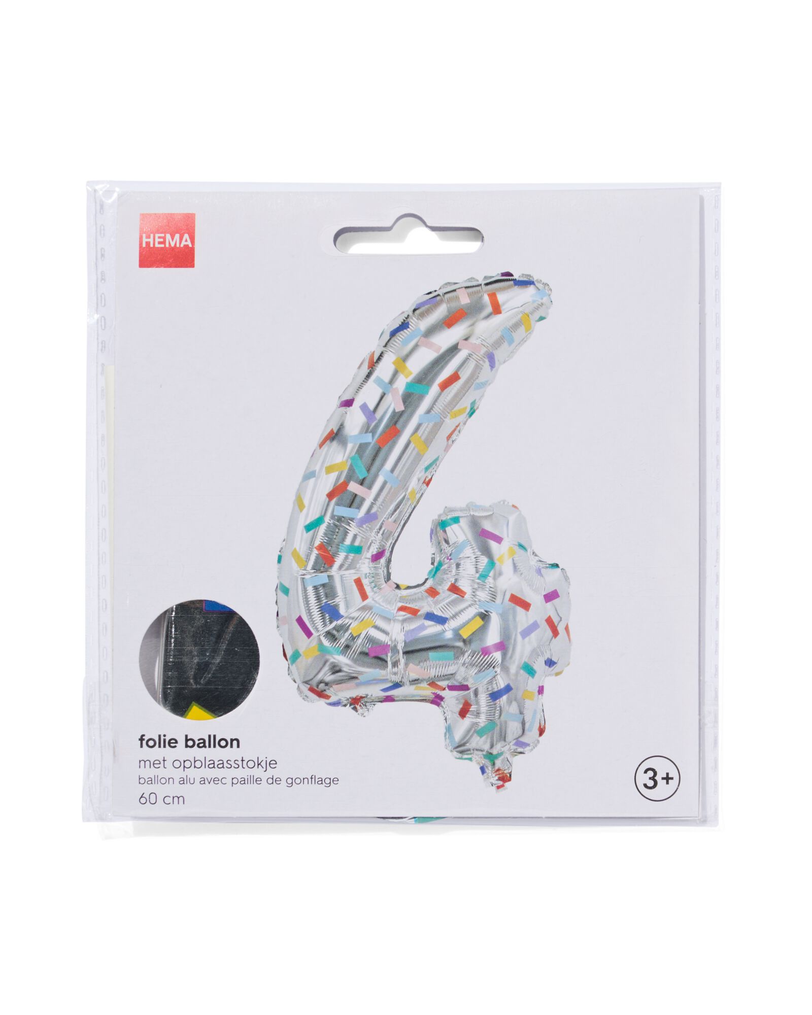 ballon alu chiffres 0-9 confettis XL argent&eacute; 4 - 14250031 - HEMA