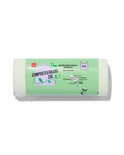 sacs-poubelle &agrave; p&eacute;dale compostables 25 L - lot de 10 - 20520021 - HEMA