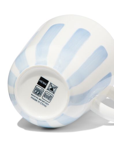 mug 490ml - new bone blanc et bleu - vaisselle dépareillée - 9650023 - HEMA