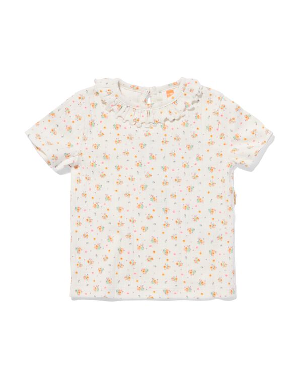 Newborn-T-Shirt, Blumen eierschalenfarben eierschalenfarben - 33499710OFFWHITE - HEMA