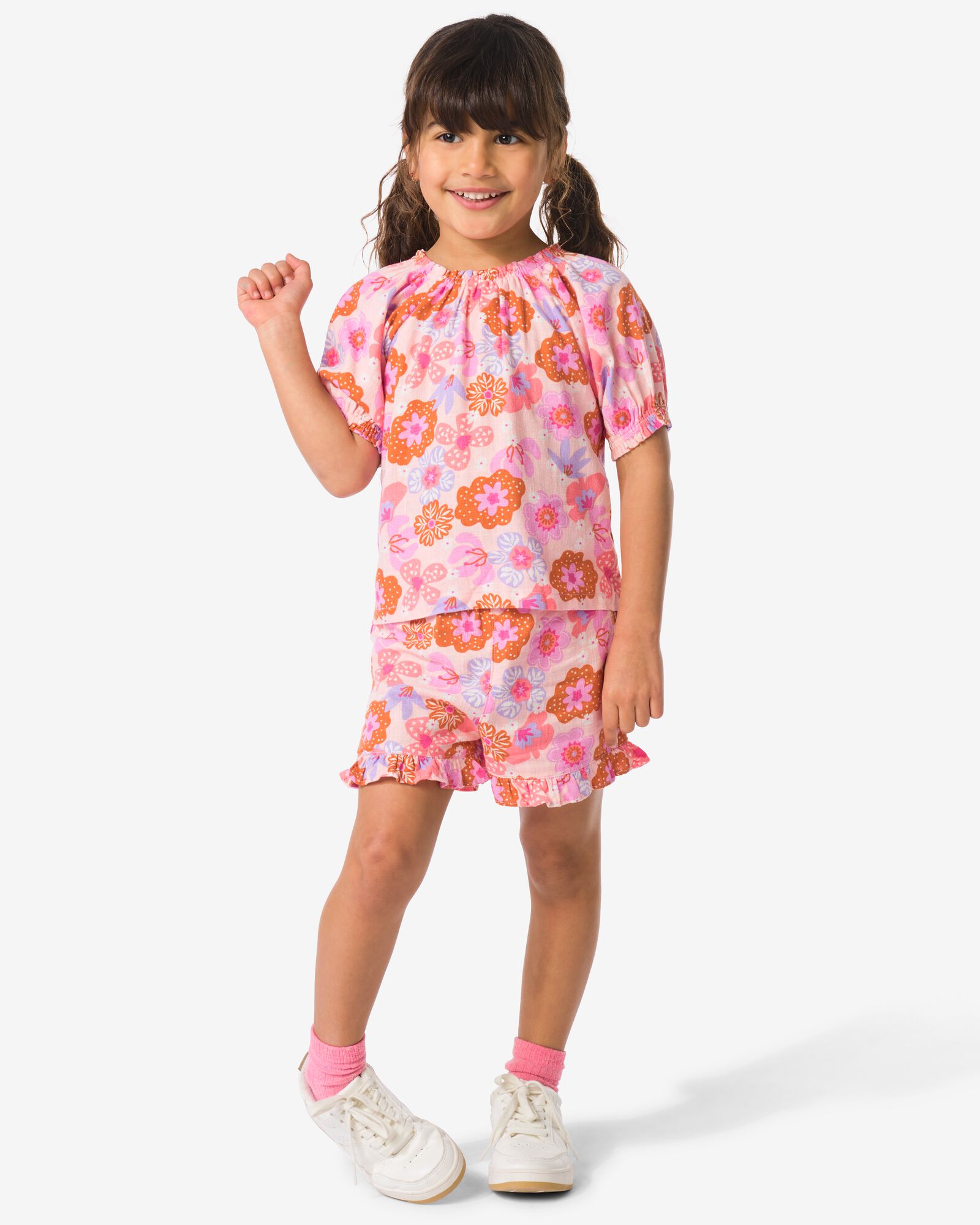 ensemble fleurs enfant rose p&acirc;le rose p&acirc;le - 30863800LIGHTPINK - HEMA