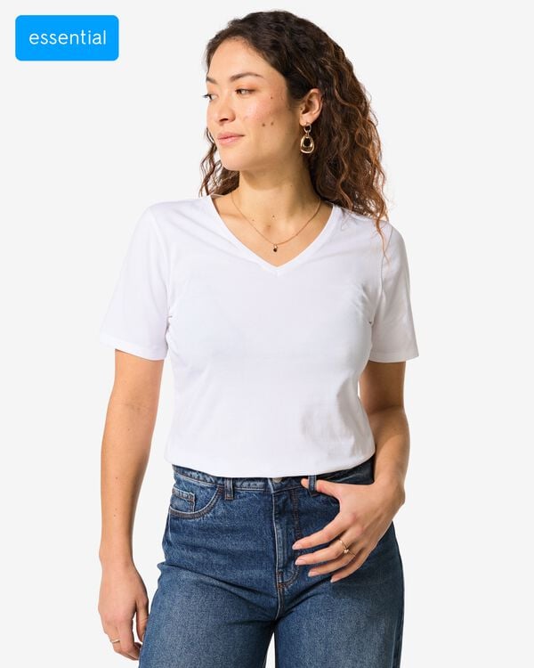 Damen-T-Shirt wei&szlig; wei&szlig; - 1000004634 - HEMA