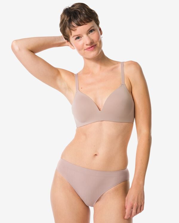slip femme sans coutures microfibre beige - 19607670BEIGE - HEMA