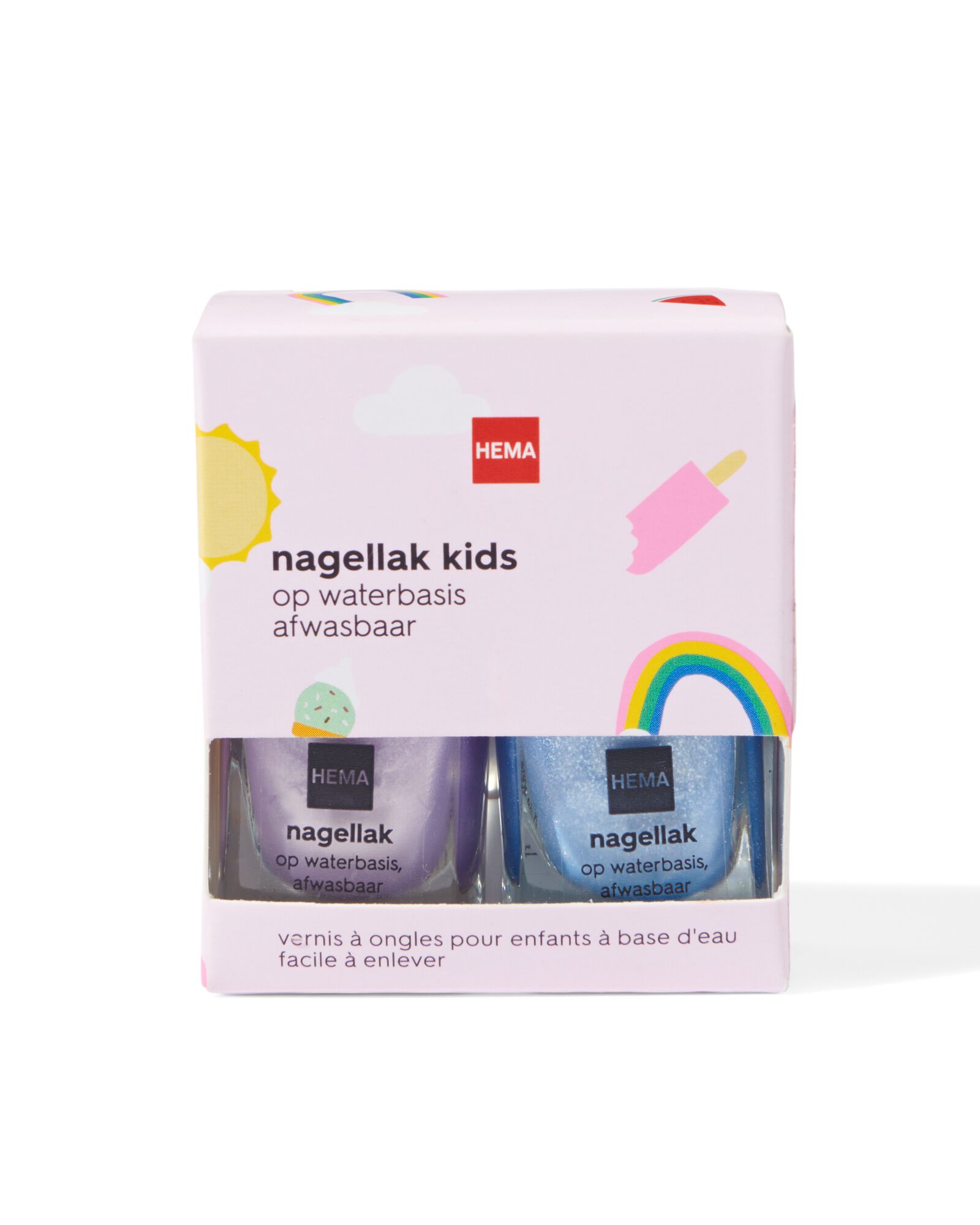 2 vernis &agrave; ongles enfant &agrave; base d&rsquo;eau  - 11240099 - HEMA