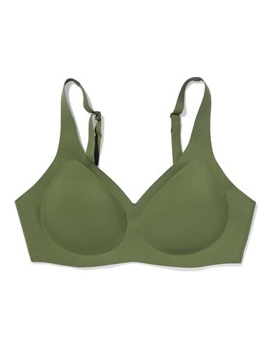 voorgevormde bh zonder beugel naadloos  donkergroen donkergroen - 21805535DARKGREEN - HEMA