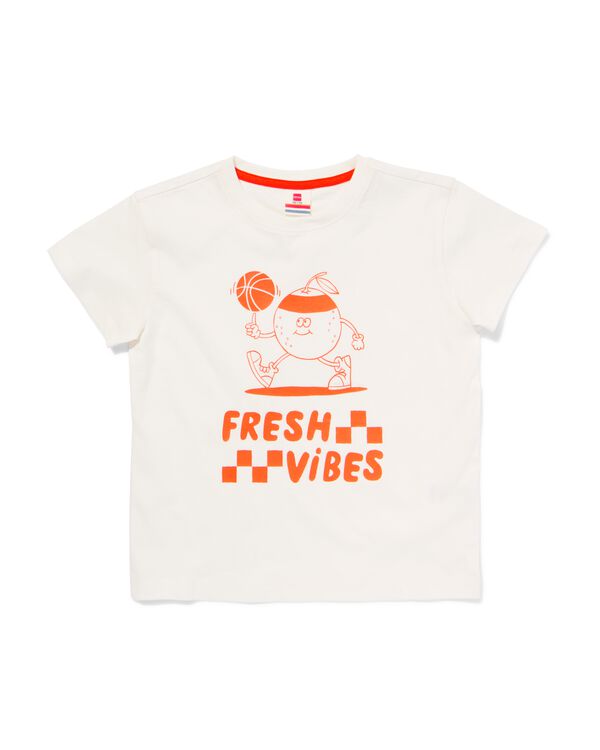 kinder T-shirt Koningsdag gebroken wit gebroken wit - 30742755OFFWHITE - HEMA