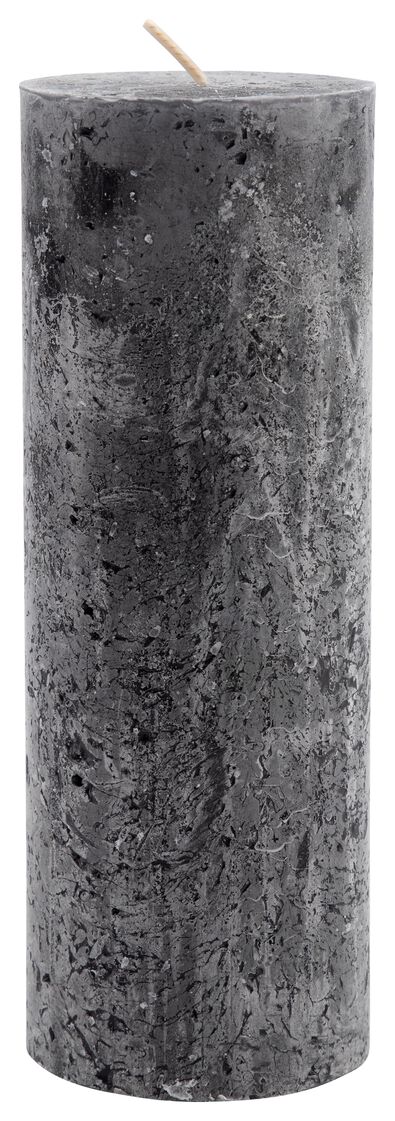 bougie rustique - 19x7 cm - anthracite noir 7 x 19 - 13502016 - HEMA