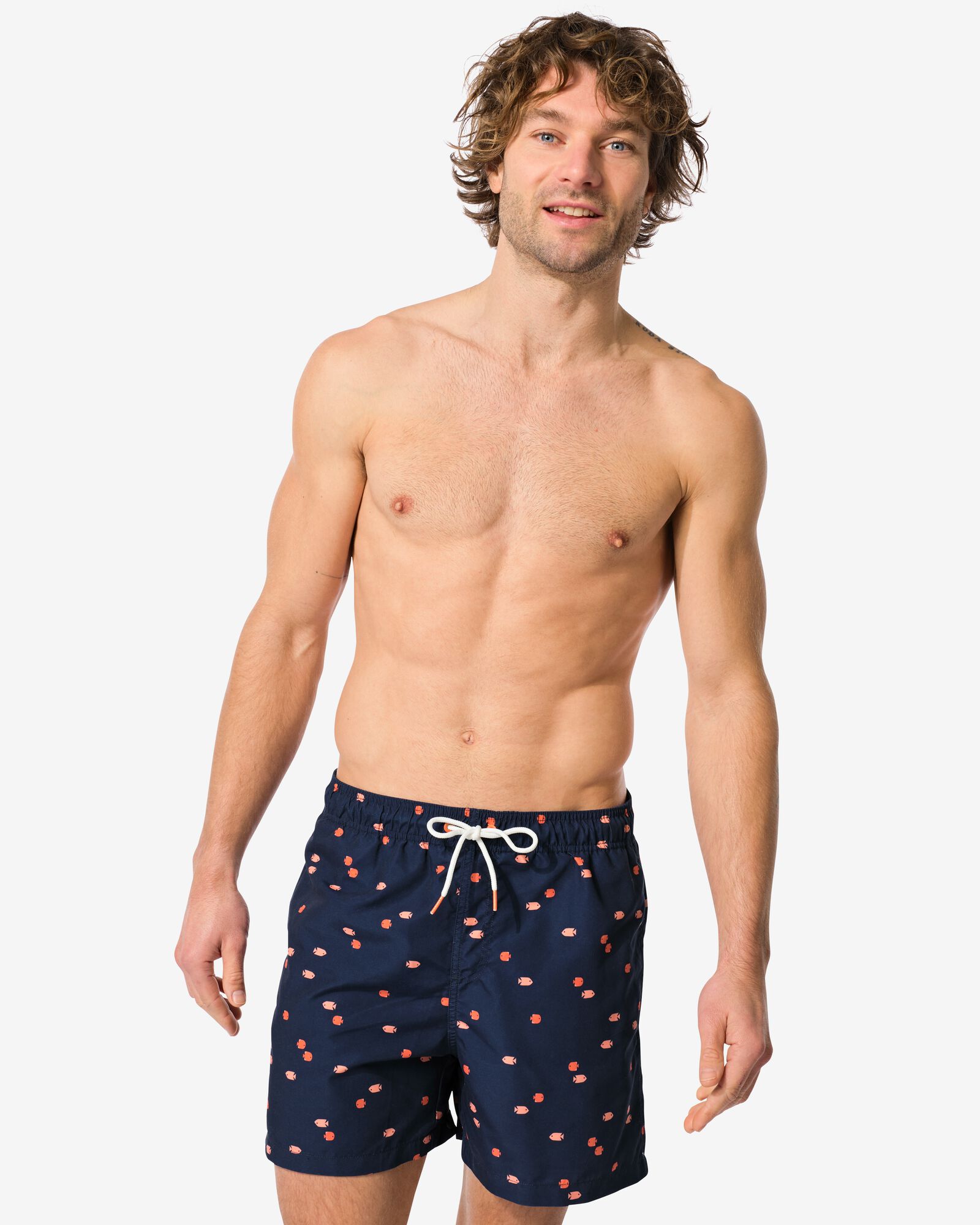 Herrenbadehose, Fische blau - 22150150BLUE - HEMA