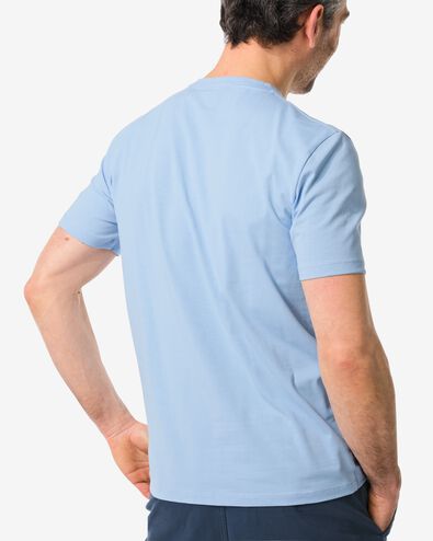 t-shirt homme avec stretch bleu L - 2115226 - HEMA
