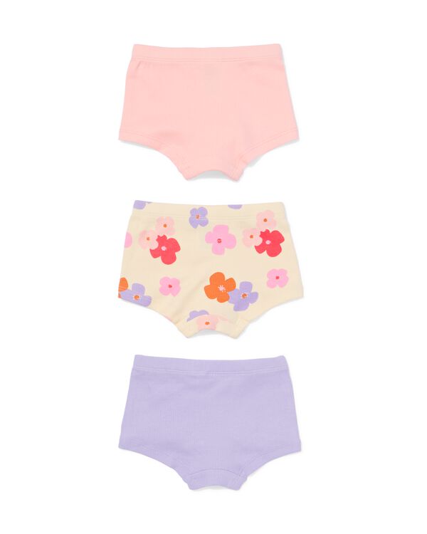 kinderboxers rib bloemen - 3 stuks lichtroze lichtroze - 19300940LIGHTPINK - HEMA