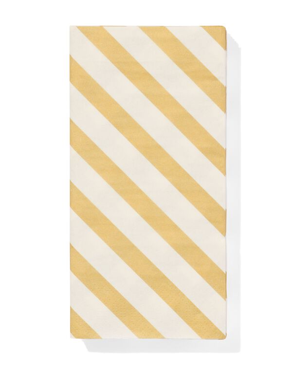 serviettes rayures or 40x40cm - lot de 12 - 14250206 - HEMA