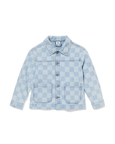 kinderspijkerjas blokken blauw blauw - 30718001BLUE - HEMA