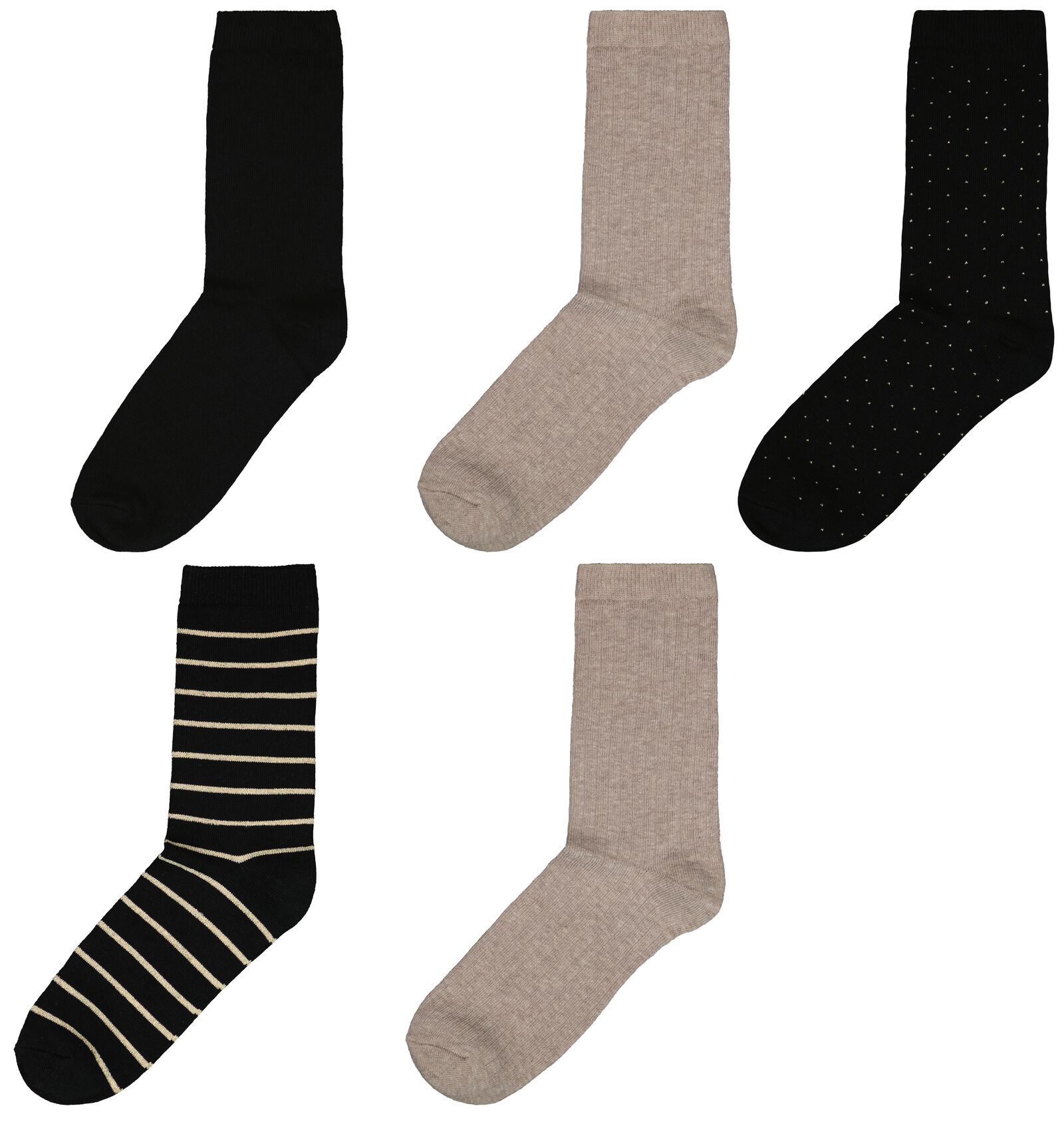 5 paires de chaussettes femme avec du coton noir - HEMA