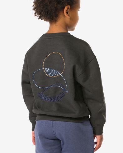 kindertrui sweatstof print  donkergrijs - 30712203DARKGREY - HEMA