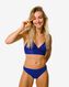 Damen-Bikinislip, mittelhohe Taille kobaltblau S - 22310822 - HEMA