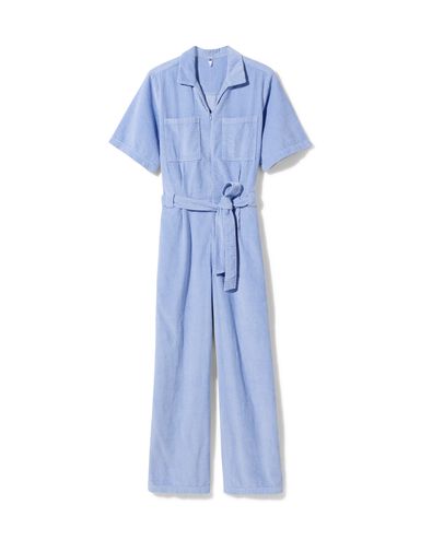 damesjumpsuit Lena corduroy lichtblauw - 36231360LIGHTBLUE - HEMA