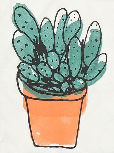 dekbedovertrek - zacht katoen - wit cactus multi - 1000014116 - HEMA