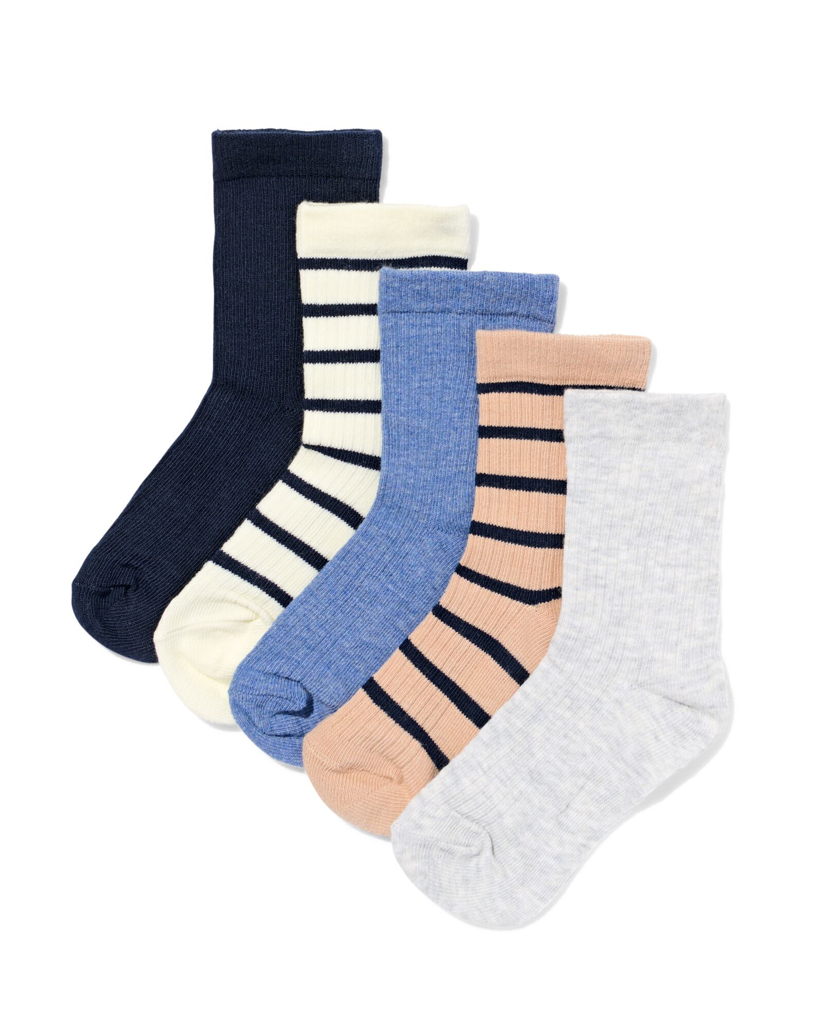 chaussettes enfant ray&eacute;es - 5 paires rose - 4371020PINK - HEMA