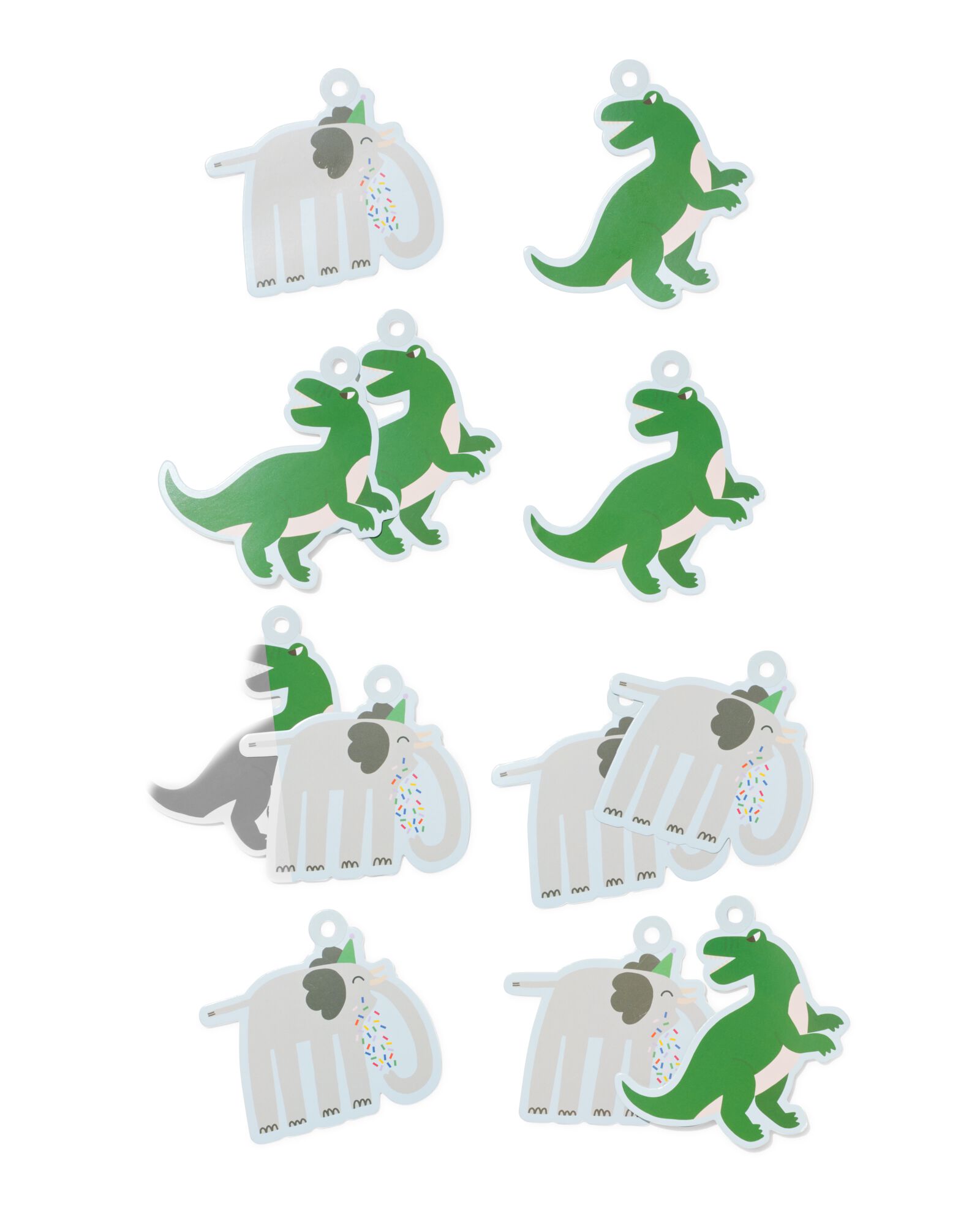 cadeaulabels feestbeesten - 12 stuks - 14710314 - HEMA