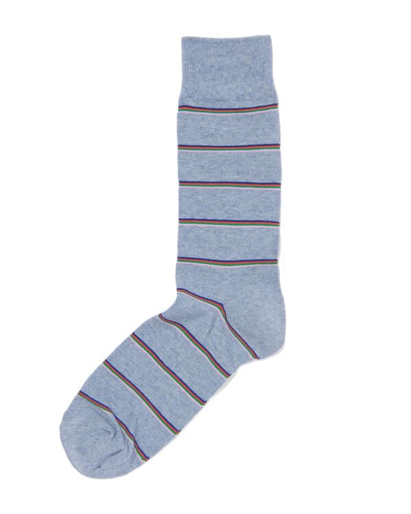 chaussettes homme avec coton rayures bleu bleu - 4152675BLUE - HEMA