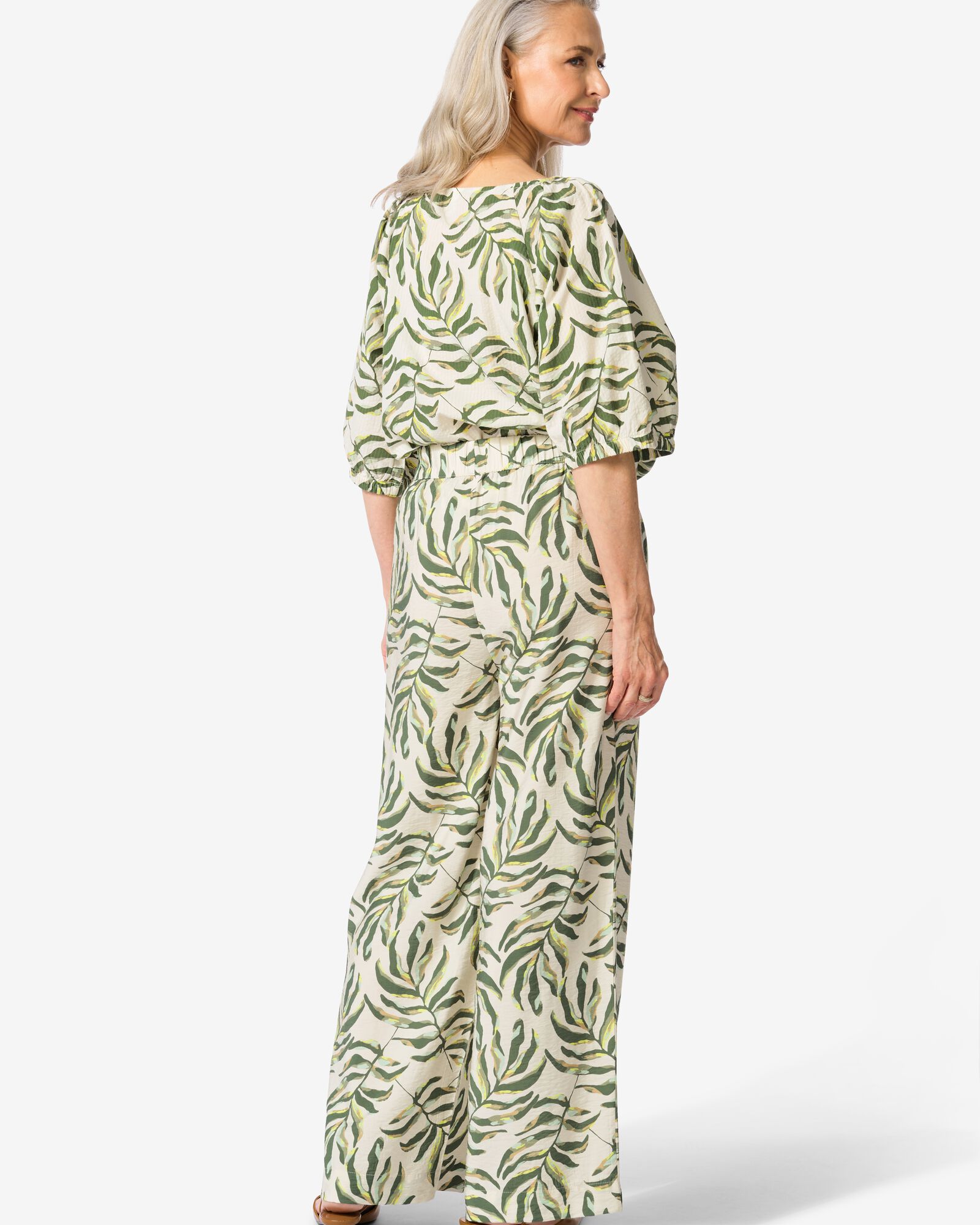 pantalon Sally jambes larges feuilles femme multi - 36219535MULTI - HEMA