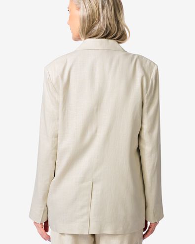 damesblazer Isla met linnen zand zand - 36219560SAND - HEMA