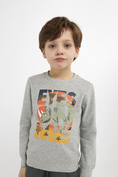 Kinder-Sweatshirt „Eyes on me“ graumeliert 110/116 - 30775359 - HEMA