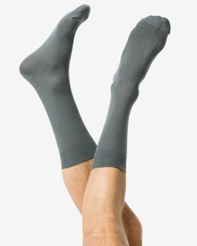 heren sokken met katoen textuur donkergroen 43/46 - 4152642 - HEMA