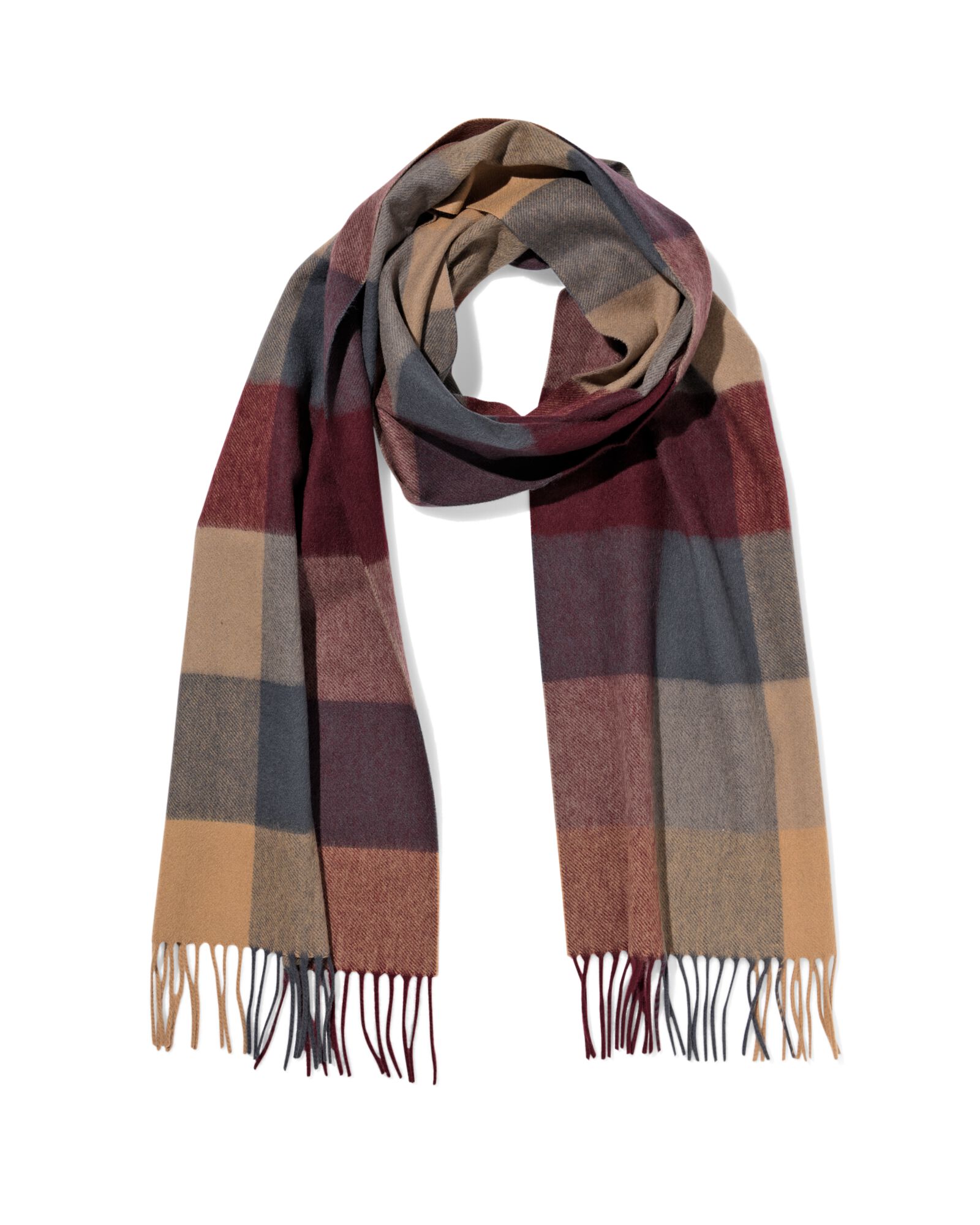Herrenschal, kariert, Weinrot - 16500035 - HEMA