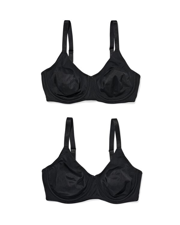 soutien-gorge &agrave; armatures non pr&eacute;form&eacute; E-F - lot de 2 noir noir - 21897900BLACK - HEMA