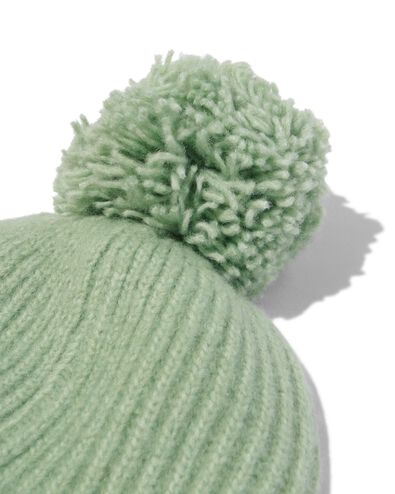 bonnet en maille enfant avec pompon vert menthe vert menthe - 16731430MINTGREEN - HEMA
