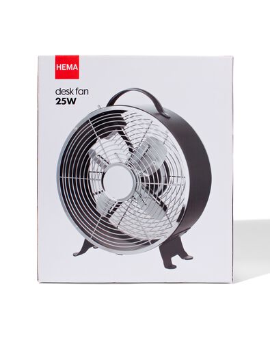 ventilateur de table rétro Ø25.8cm noir mat - 80060005 - HEMA
