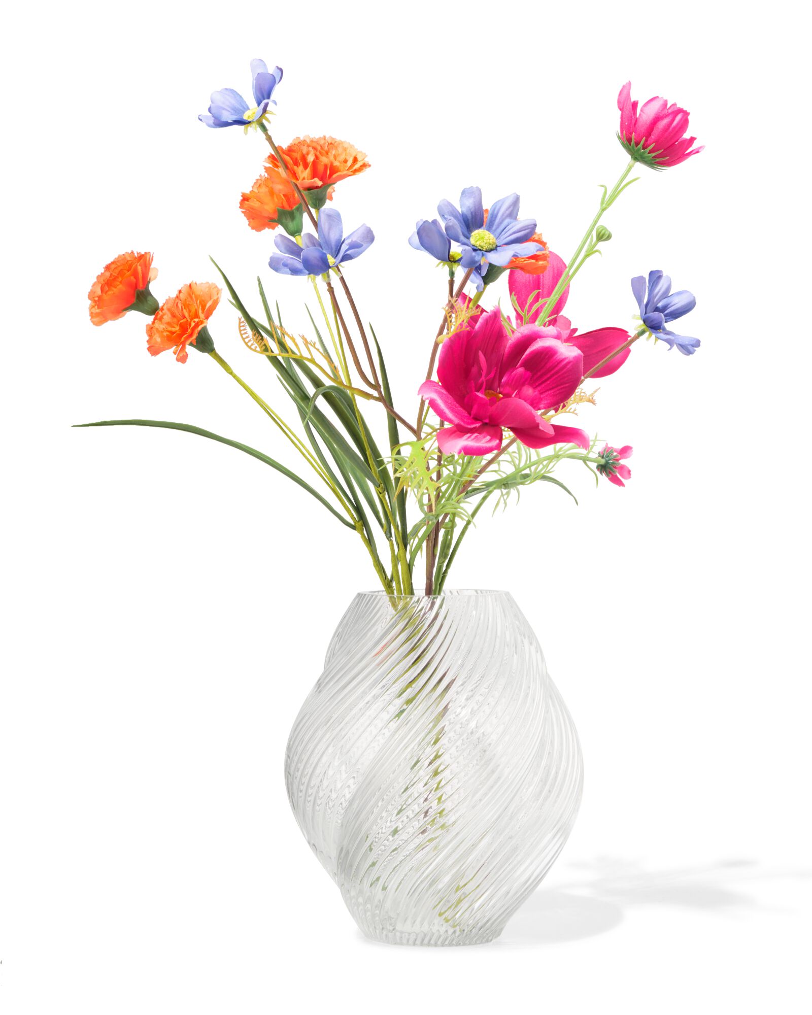 vase ⌀8x21cm torsad&eacute; r&eacute;tro transparent - 13325044 - HEMA
