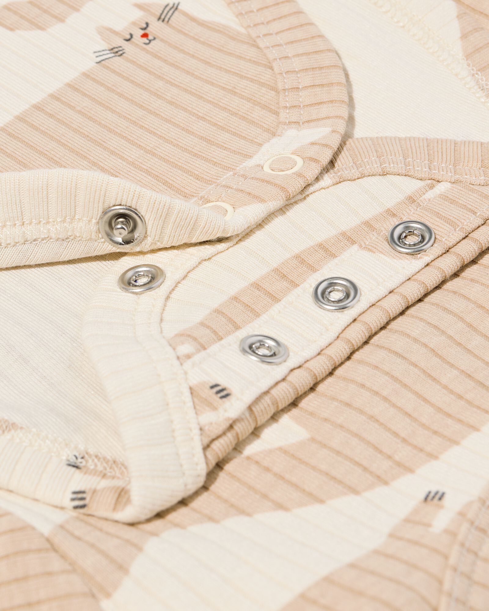 meegroei body rib bamboe met stretch dieren beige beige - 33307440BEIGE - HEMA