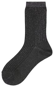 chaussettes femme côte paillette noir noir - 1000025222 - HEMA