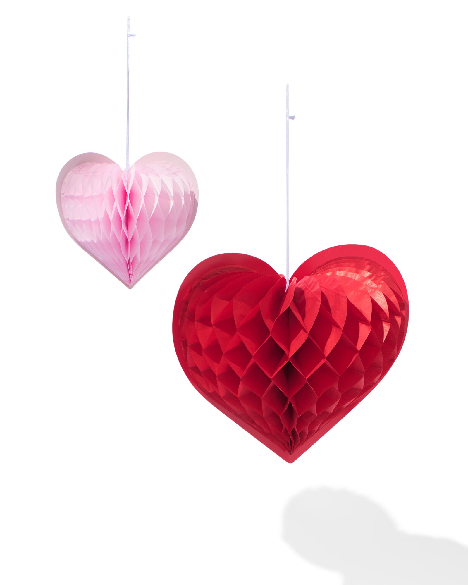 waaiers honeycomb hart - 2 stuks  - 14250127 - HEMA