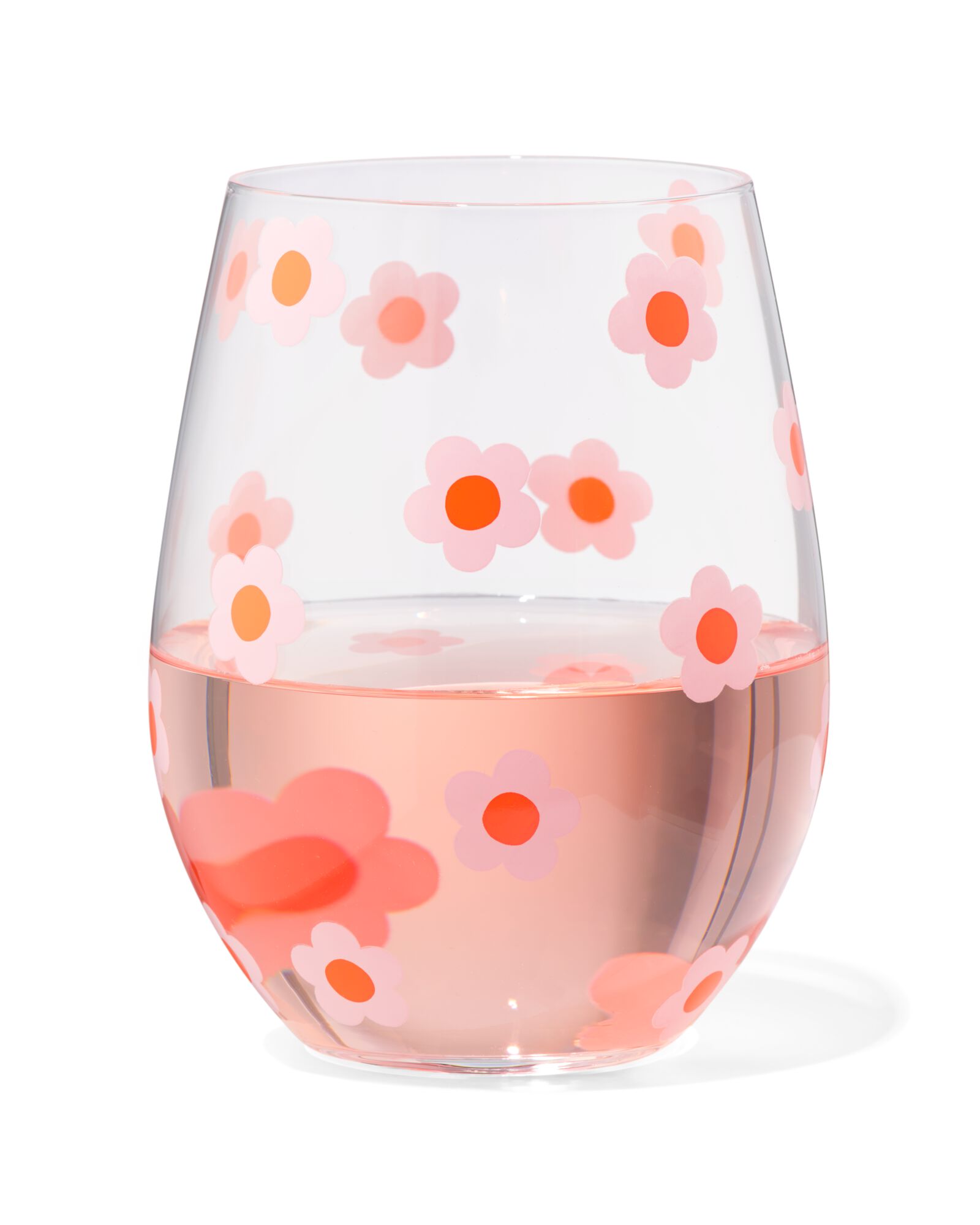 drinkglas 550ml bloem roze - 61130111 - HEMA