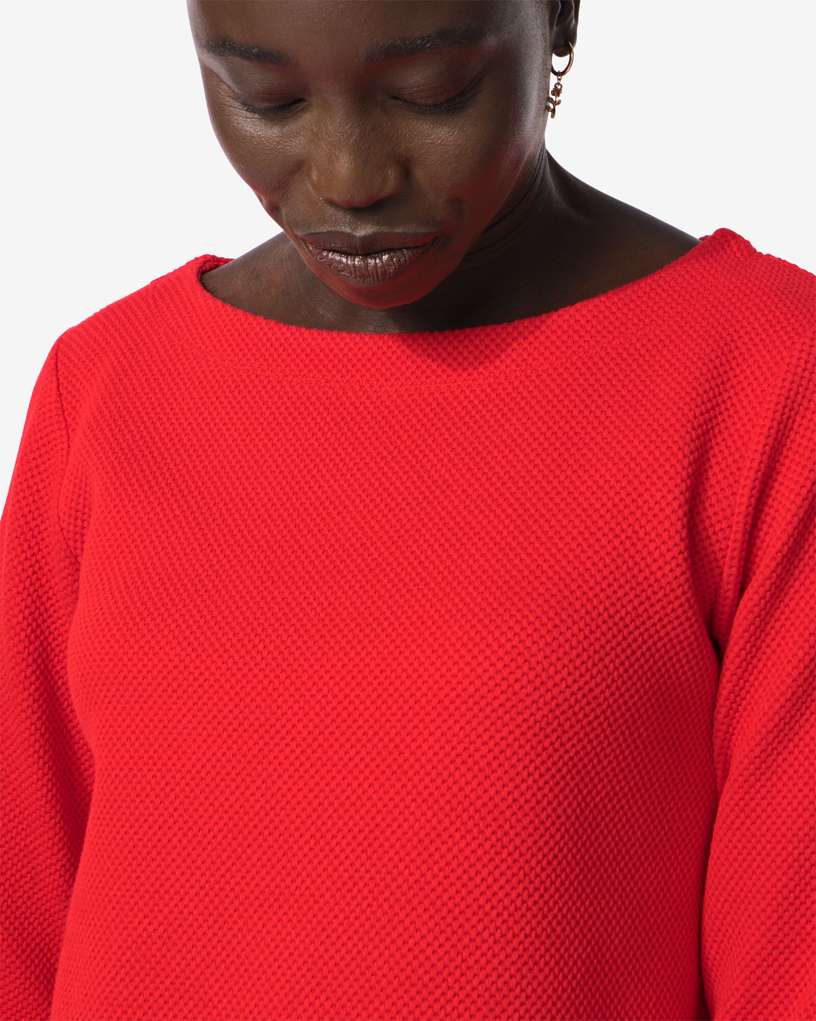 damesshirt Kacey met structuur rood - 36361960RED - HEMA