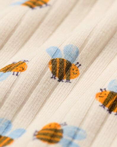 newborn meegroei overslagromper rib dieren  &eacute;cru &eacute;cru - 33438320ECRU - HEMA