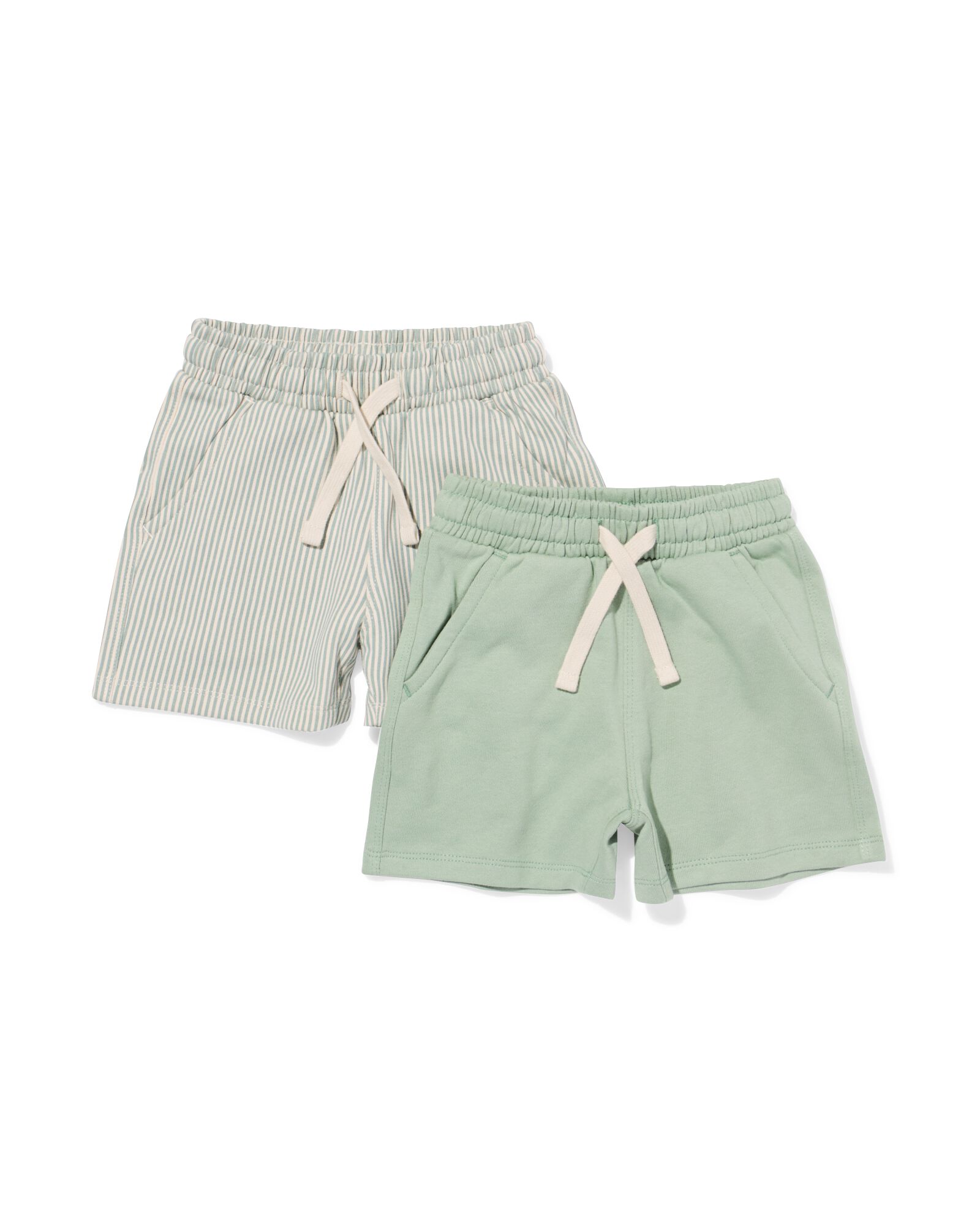 baby korte broeken strepen - 2 stuks groen - 33135870GREEN - HEMA