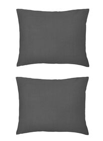 taies d'oreiller - jersey coton gris foncé gris foncé - 1000014028 - HEMA