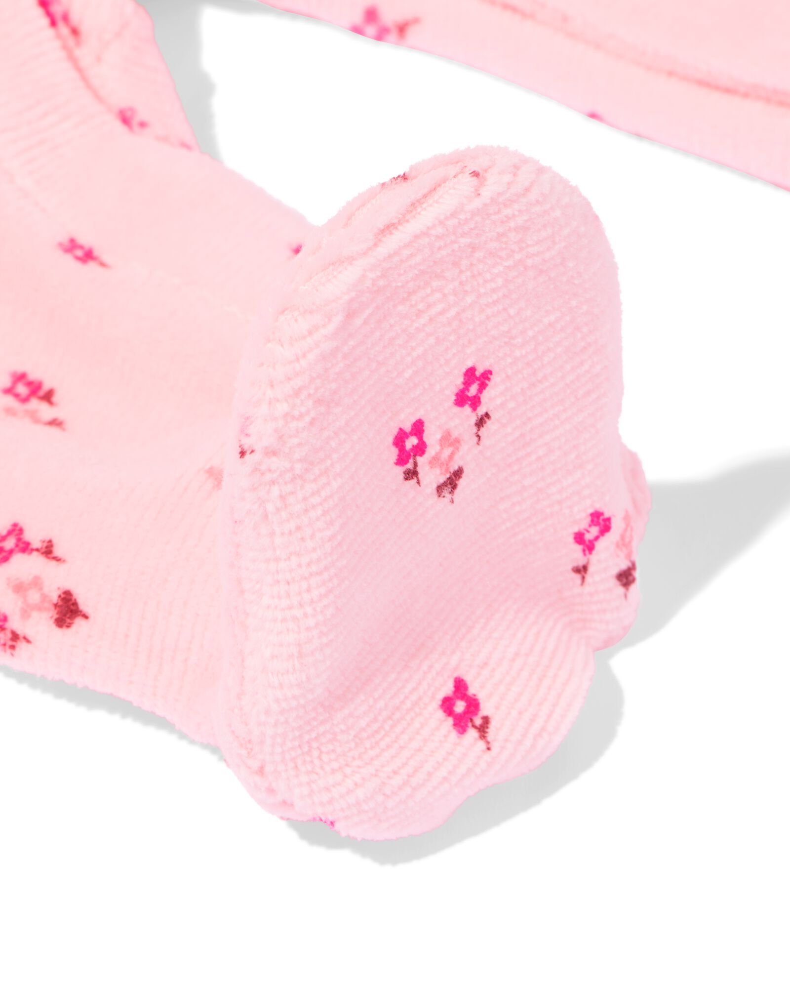 barboteuse nouveau-n&eacute; c&ocirc;tel&eacute;e velours fleurs rose rose - 33447620PINK - HEMA