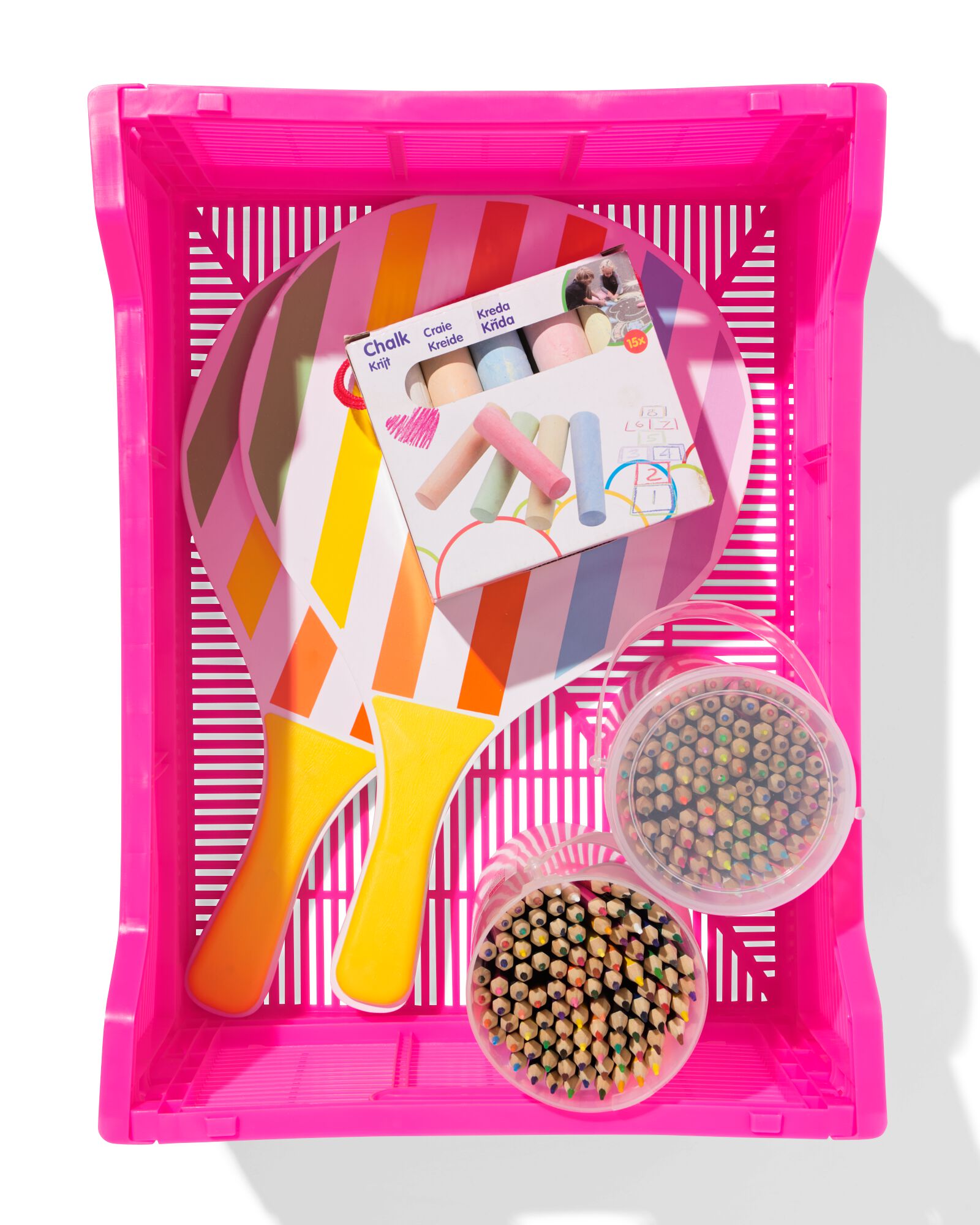 caisse pliable &agrave; lettres recycl&eacute;e M rose vif rose vif M  30 x 40 x 17 - 39800024 - HEMA