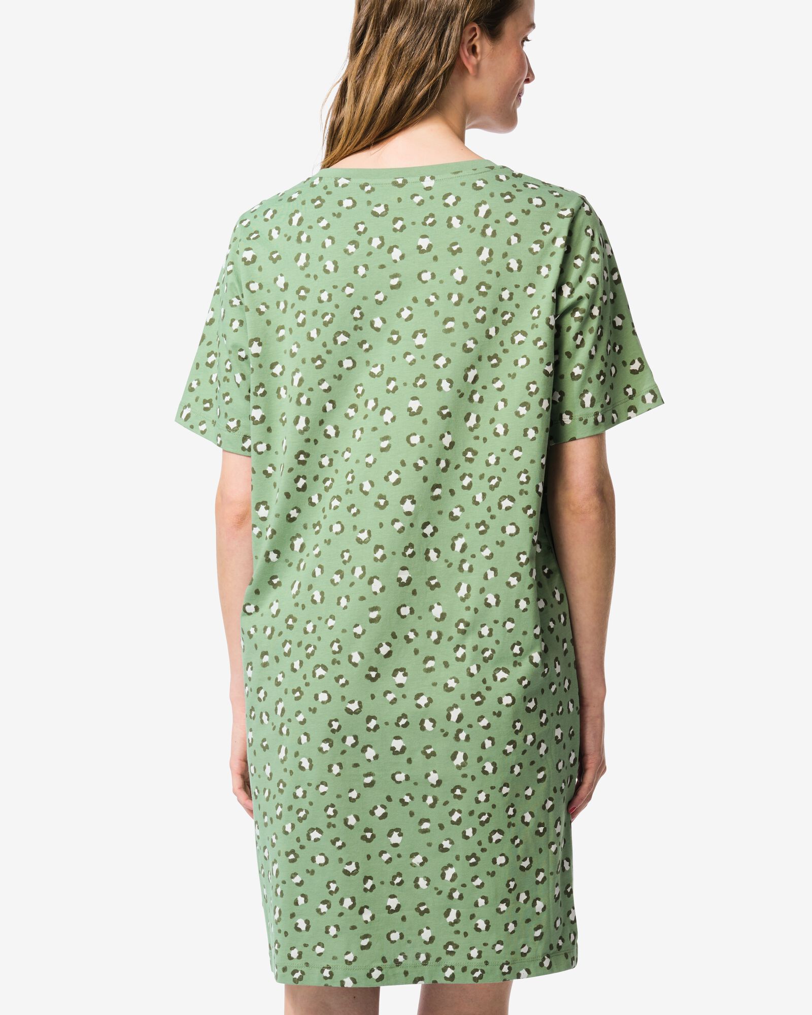 damesnachthemd jersey luipaard groen groen - 23401325GREEN - HEMA
