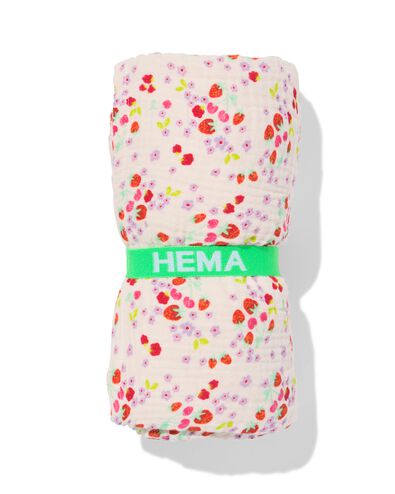 serviette de plage enfant 80x140cm mousseline fleurs - 5200266 - HEMA
